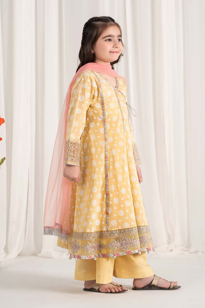 Maria B | 3 Piece Embroidered Lawn Suit | MKD-EF25-09 by Maria Faisal - Registered Vendor of : Maria B - type : Kids Clothes - 100% original wedding dresses