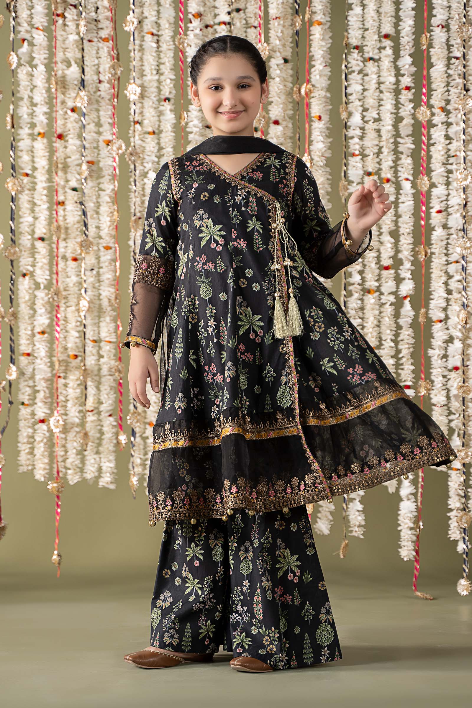 Maria B | 3 Piece Printed Lawn Suit | MKD-EF25-13 by Maria Faisal - Registered Vendor of : Maria B - type : Kids Clothes - 100% original wedding dresses