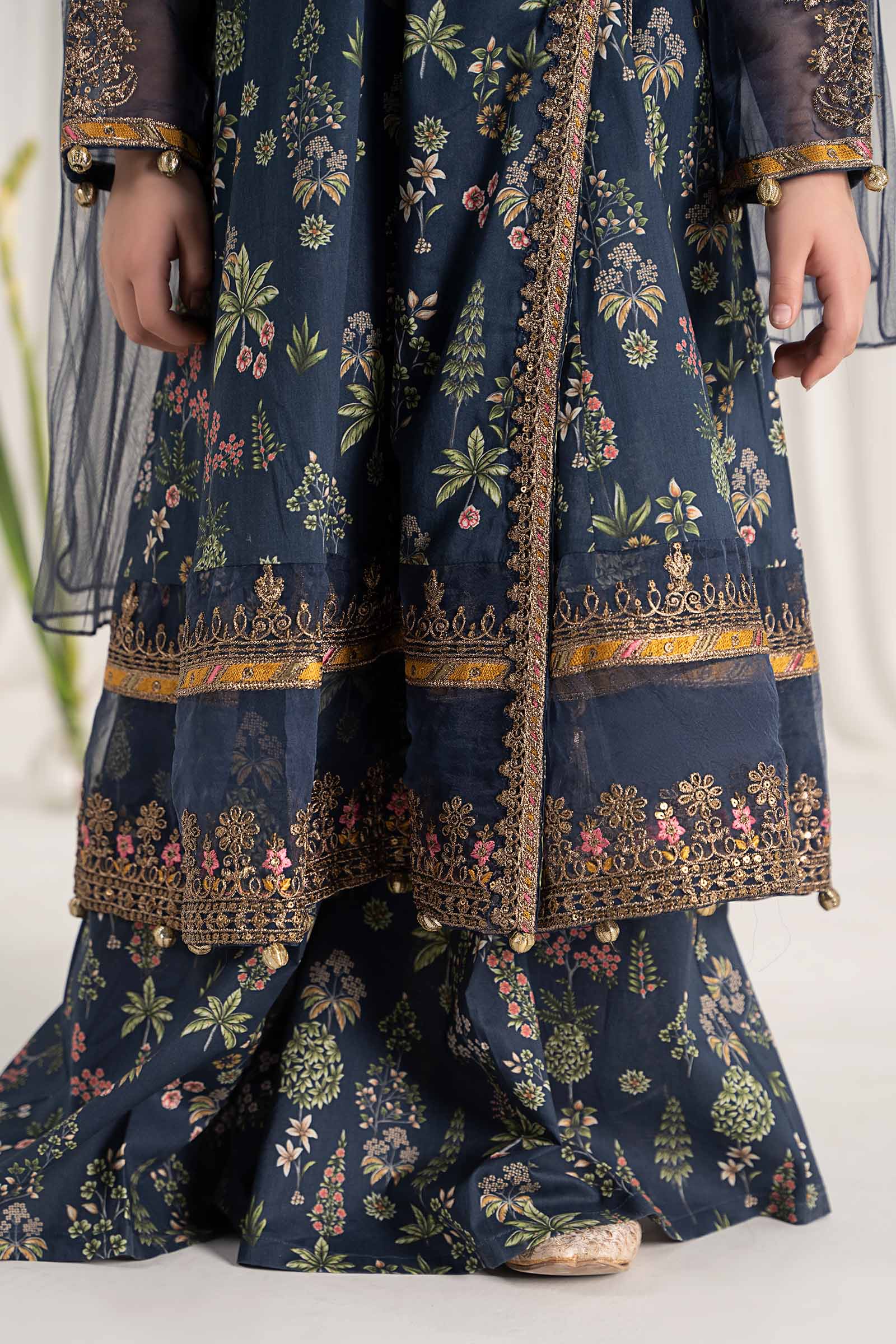 Maria B | 3 Piece Printed Lawn Suit | MKD-EF25-13 by Maria Faisal - Registered Vendor of : Maria B - type : Kids Clothes - 100% original wedding dresses