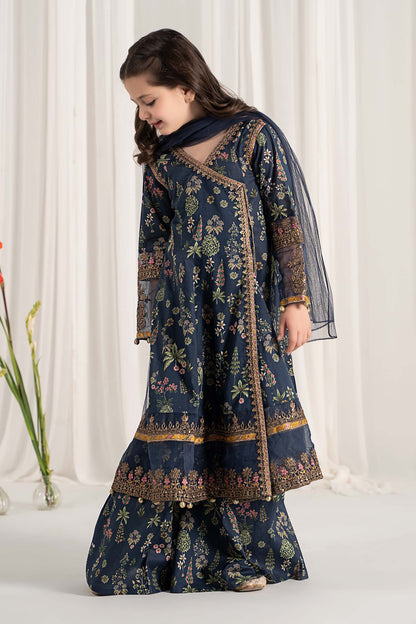 Maria B | 3 Piece Printed Lawn Suit | MKD-EF25-13 by Maria Faisal - Registered Vendor of : Maria B - type : Kids Clothes - 100% original wedding dresses