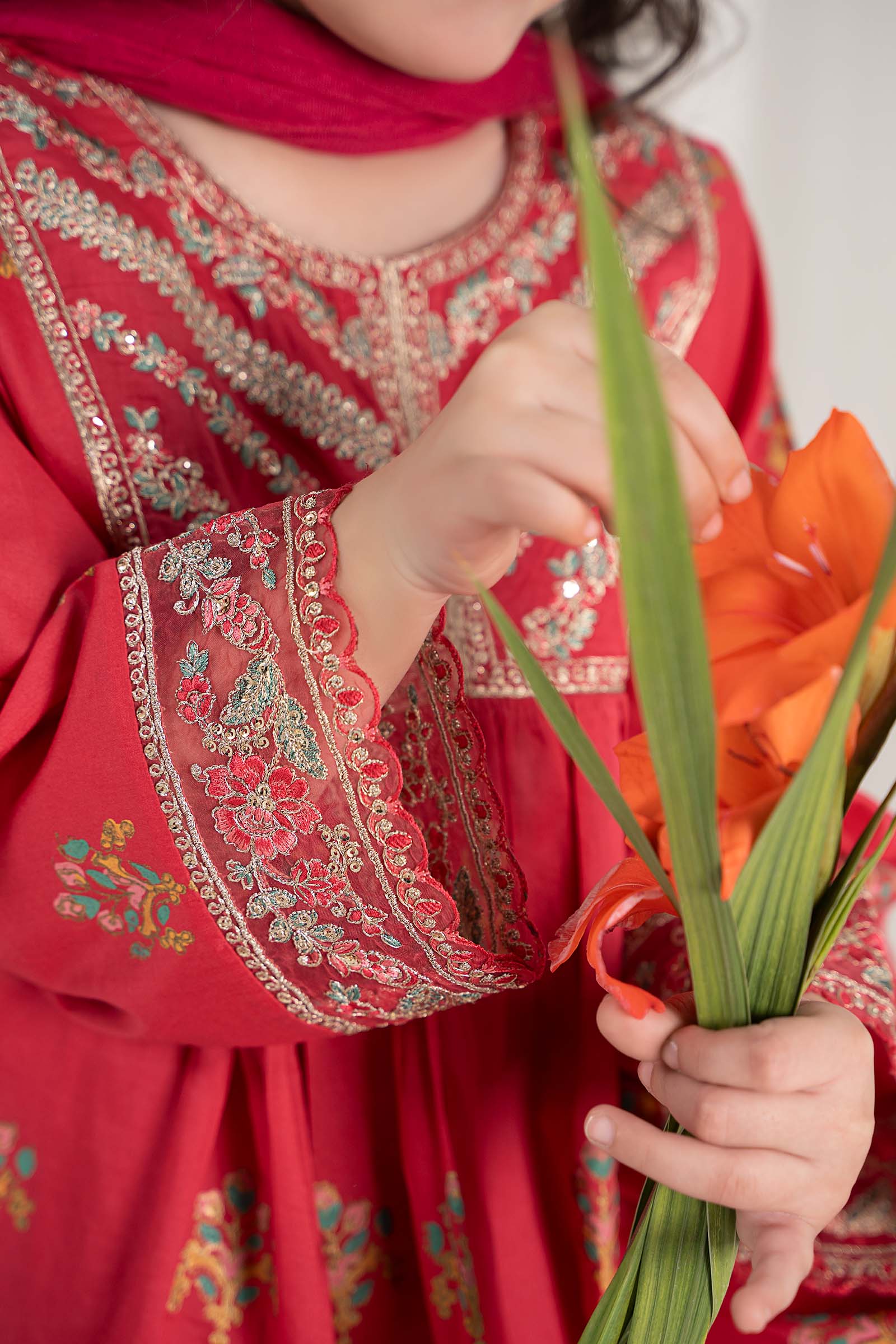 Maria B | 3 Piece Embroidered Lawn Suit | MKD-EF25-15 by Maria Faisal - Registered Vendor of : Maria B - type : Kids Clothes - 100% original wedding dresses
