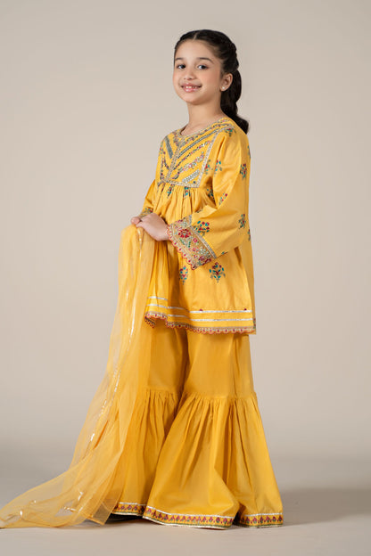 3 Piece Embroidered Lawn Suit - Kids Clothes - available at Maria Faisal in UK and USA