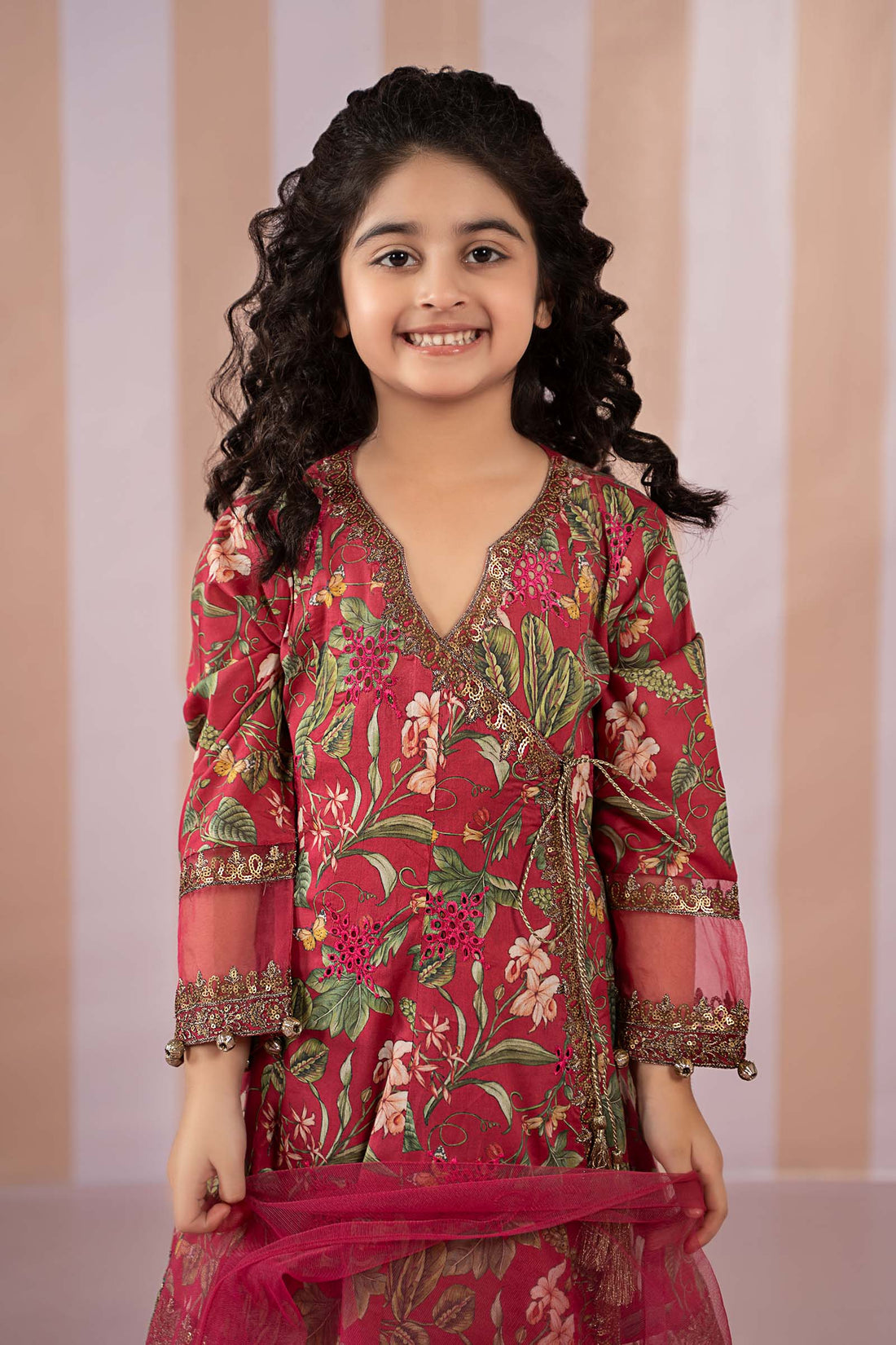 Maria B | 3 Piece Printed Lawn Suit | MKD-EF25-18 by Maria Faisal - Registered Vendor of : Maria B - type : Kids Clothes - 100% original wedding dresses