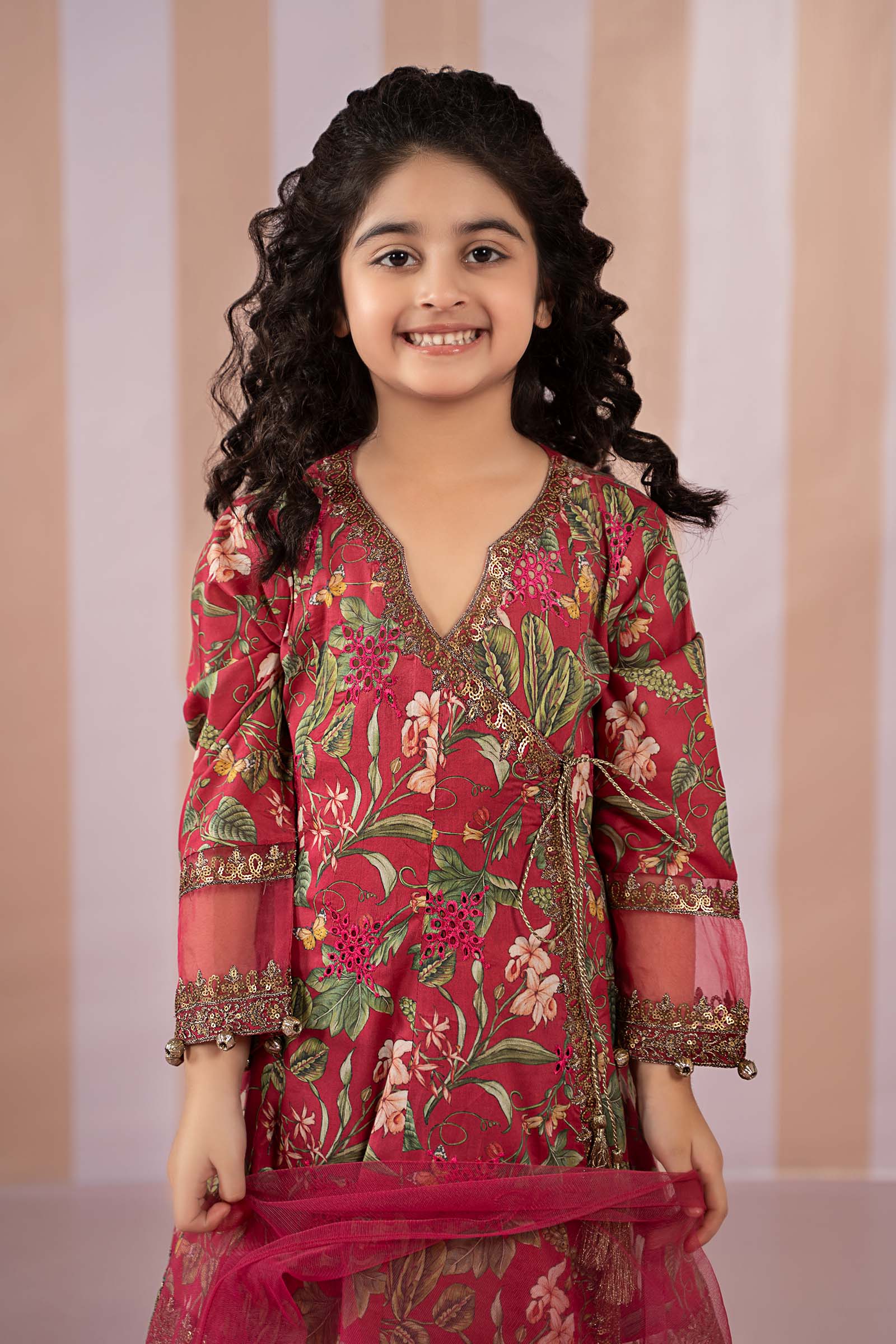 Maria B | 3 Piece Printed Lawn Suit | MKD-EF25-18 by Maria Faisal - Registered Vendor of : Maria B - type : Kids Clothes - 100% original wedding dresses