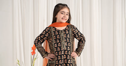3 Piece Embroidered Lawn Suit - Kids Clothes - available at Maria Faisal in UK and USA