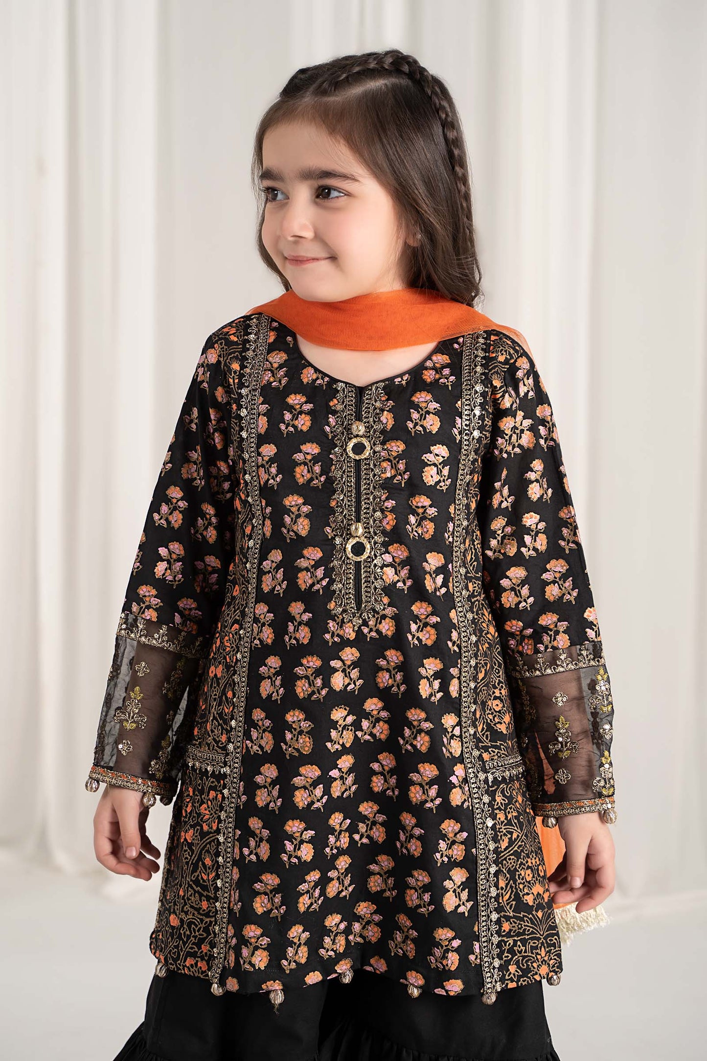 Maria B | 3 Piece Embroidered Lawn Suit | MKD-EF25-23 by Maria Faisal - Registered Vendor of : Maria B - type : Kids Clothes - 100% original wedding dresses