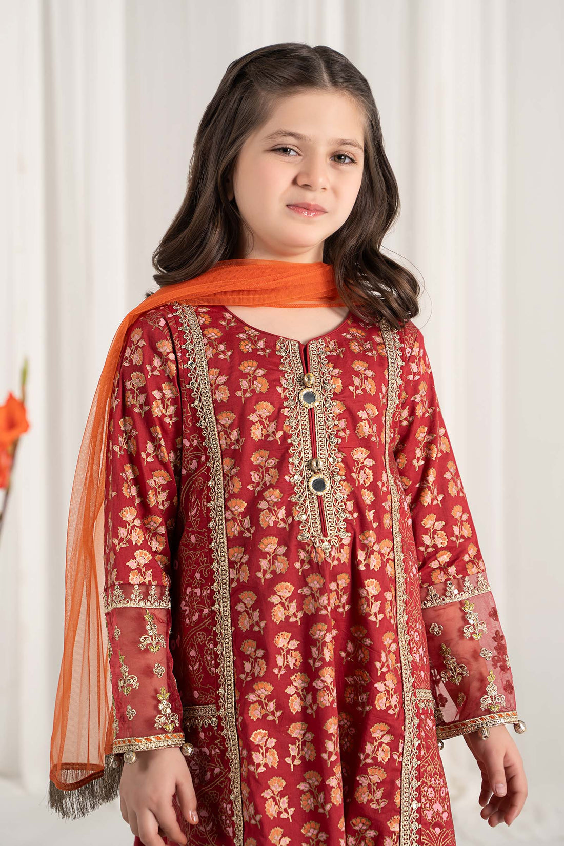 Maria B | 3 Piece Embroidered Lawn Suit | MKD-EF25-23 by Maria Faisal - Registered Vendor of : Maria B - type : Kids Clothes - 100% original wedding dresses