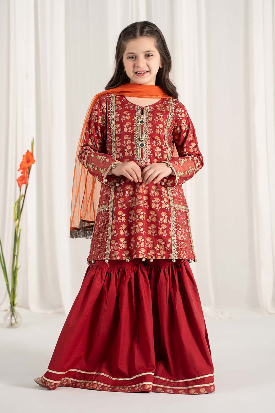 Maria B | 3 Piece Embroidered Lawn Suit | MKD-EF25-23 by Maria Faisal - Registered Vendor of : Maria B - type : Kids Clothes - 100% original wedding dresses