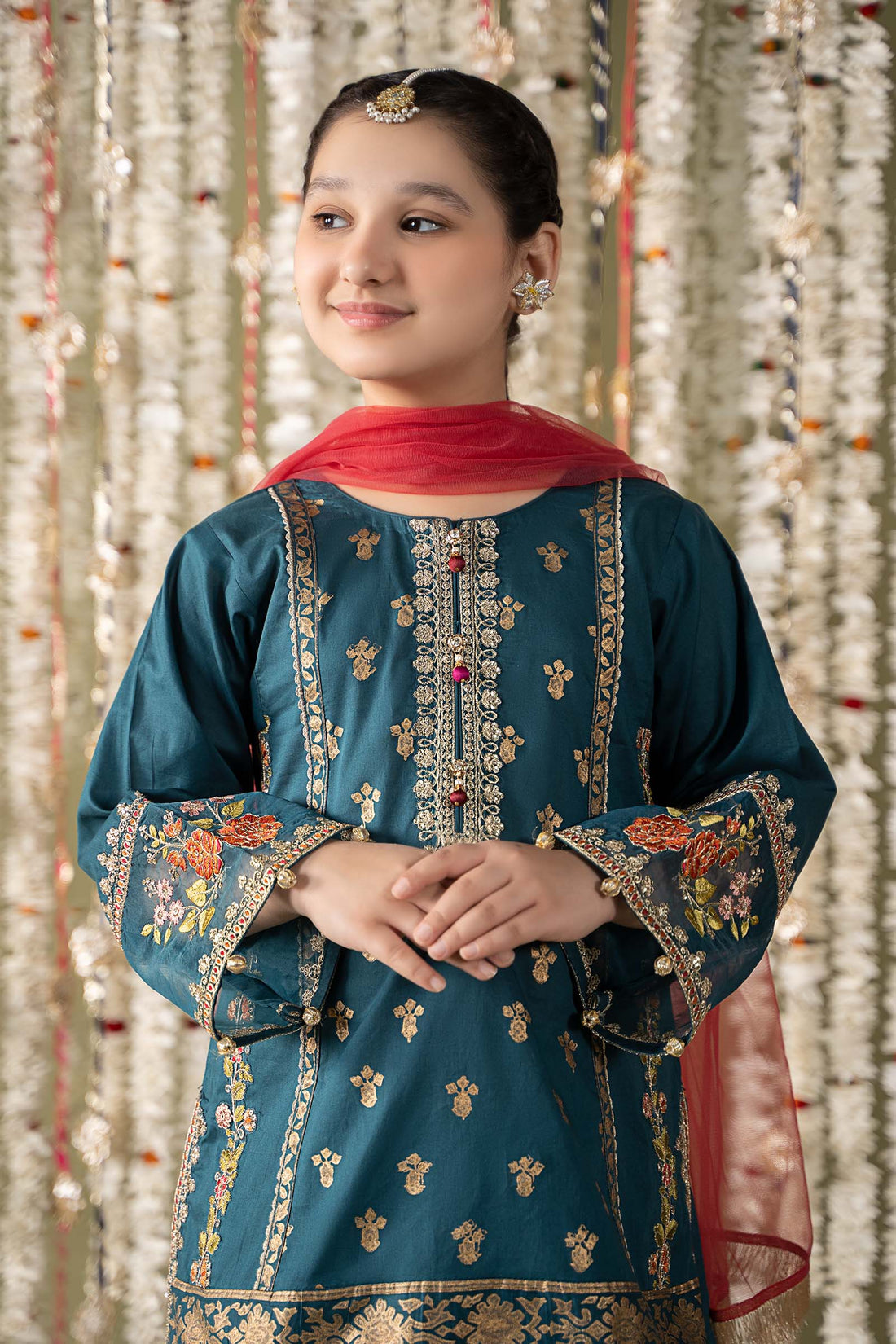 Maria B | 3 Piece Embroidered Lawn Suit | MKD-EF25-24 by Maria Faisal - Registered Vendor of : Maria B - type : Kids Clothes - 100% original wedding dresses