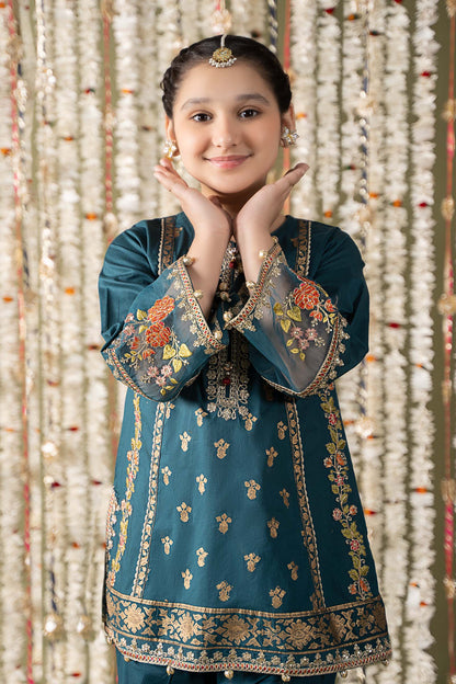 Maria B | 3 Piece Embroidered Lawn Suit | MKD-EF25-24 by Maria Faisal - Registered Vendor of : Maria B - type : Kids Clothes - 100% original wedding dresses