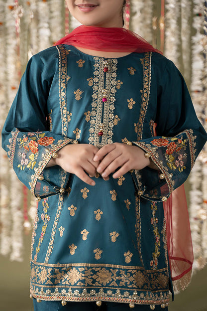 Maria B | 3 Piece Embroidered Lawn Suit | MKD-EF25-24 by Maria Faisal - Registered Vendor of : Maria B - type : Kids Clothes - 100% original wedding dresses