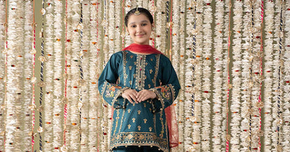 Maria B | 3 Piece Embroidered Lawn Suit | MKD-EF25-24 by Maria Faisal - Registered Vendor of : Maria B - type : Kids Clothes - 100% original wedding dresses