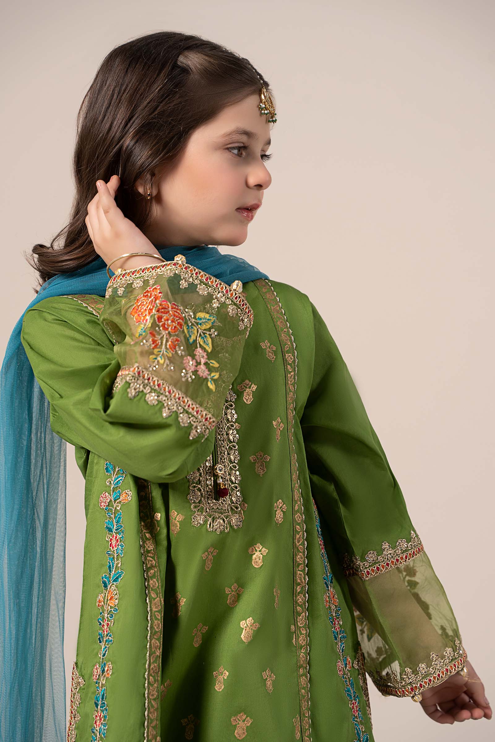 Maria B | 3 Piece Embroidered Lawn Suit | MKD-EF25-24 by Maria Faisal - Registered Vendor of : Maria B - type : Kids Clothes - 100% original wedding dresses