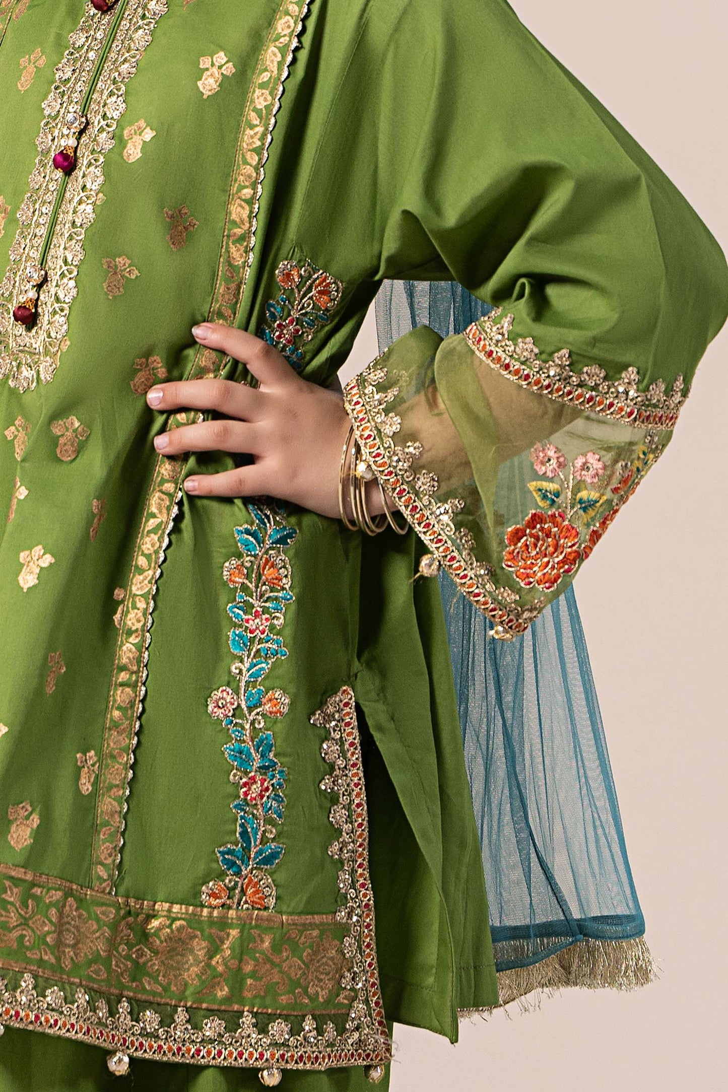 3 Piece Embroidered Lawn Suit - Kids Clothes - available at Maria Faisal in UK and USA