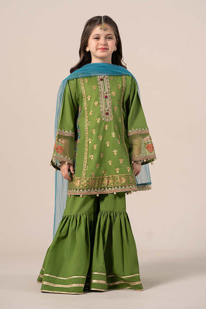 3 Piece Embroidered Lawn Suit - Kids Clothes - available at Maria Faisal in UK and USA