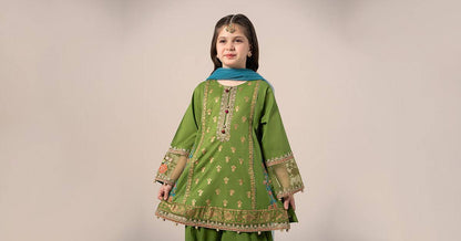 Maria B | 3 Piece Embroidered Lawn Suit | MKD-EF25-24 by Maria Faisal - Registered Vendor of : Maria B - type : Kids Clothes - 100% original wedding dresses