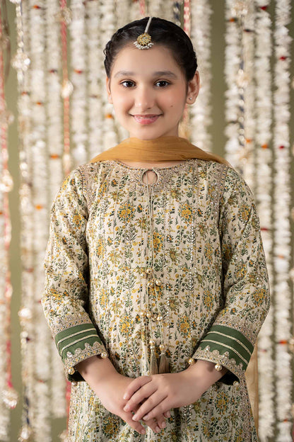 Maria B | 3 Piece Embroidered Lawn Suit | MKD-EF25-27 by Maria Faisal - Registered Vendor of : Maria B - type : Kids Clothes - 100% original wedding dresses