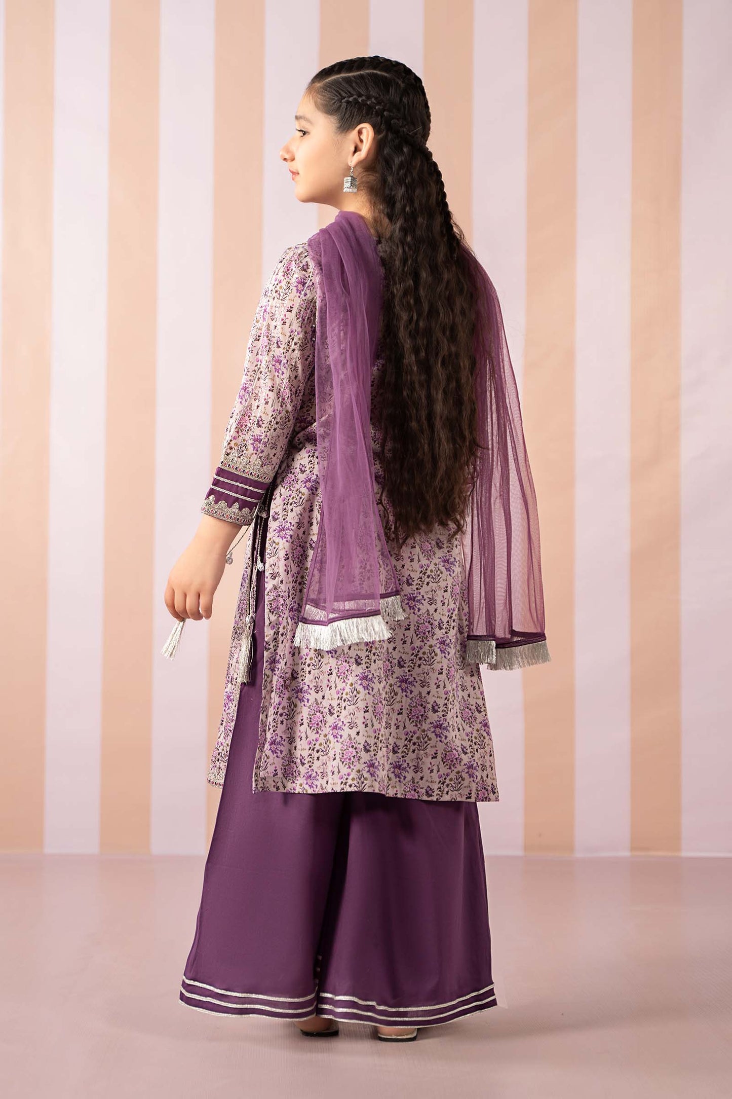 Maria B | 3 Piece Embroidered Lawn Suit | MKD-EF25-27 by Maria Faisal - Registered Vendor of : Maria B - type : Kids Clothes - 100% original wedding dresses