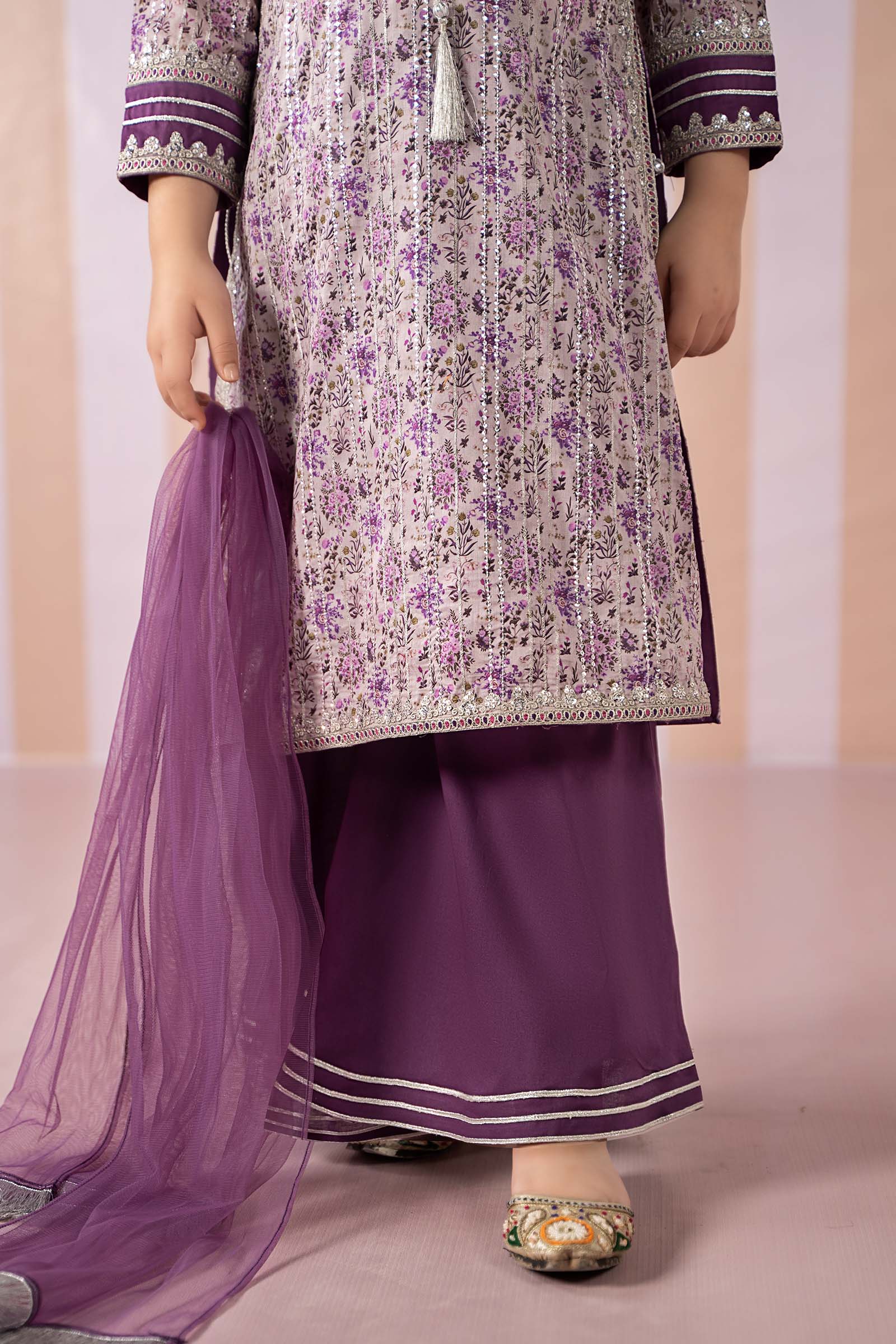 Maria B | 3 Piece Embroidered Lawn Suit | MKD-EF25-27 by Maria Faisal - Registered Vendor of : Maria B - type : Kids Clothes - 100% original wedding dresses