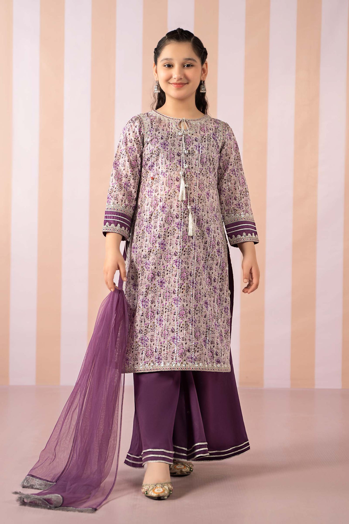 3 Piece Embroidered Lawn Suit - Kids Clothes - available at Maria Faisal in UK and USA