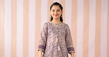 Maria B | 3 Piece Embroidered Lawn Suit | MKD-EF25-27 by Maria Faisal - Registered Vendor of : Maria B - type : Kids Clothes - 100% original wedding dresses