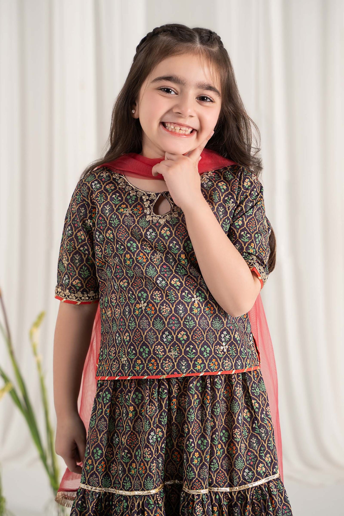 Maria B | 3 Piece Printed Lawn Suit | MKD-EF25-30 by Maria Faisal - Registered Vendor of : Maria B - type : Kids Clothes - 100% original wedding dresses