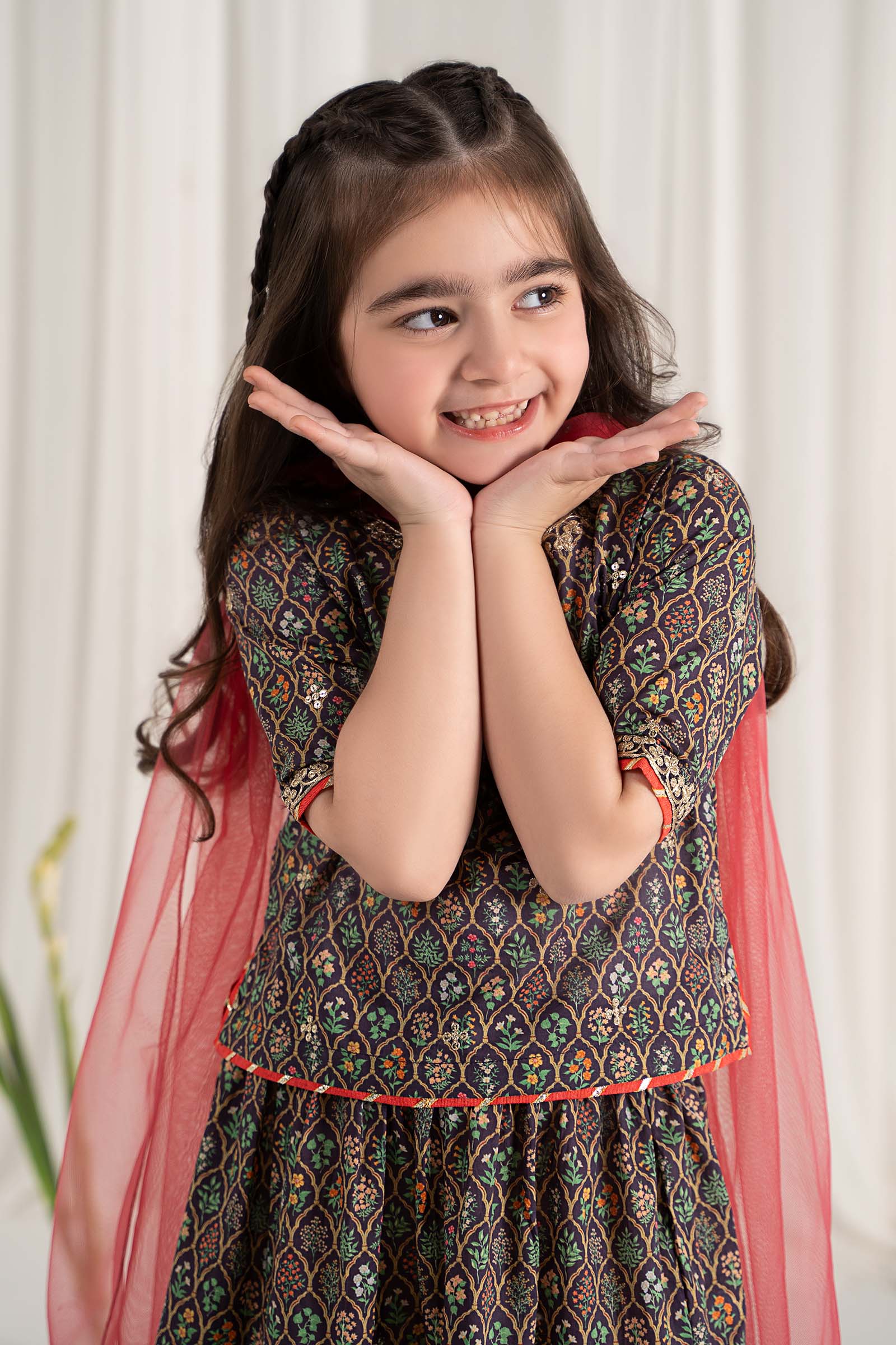 Maria B | 3 Piece Printed Lawn Suit | MKD-EF25-30 by Maria Faisal - Registered Vendor of : Maria B - type : Kids Clothes - 100% original wedding dresses
