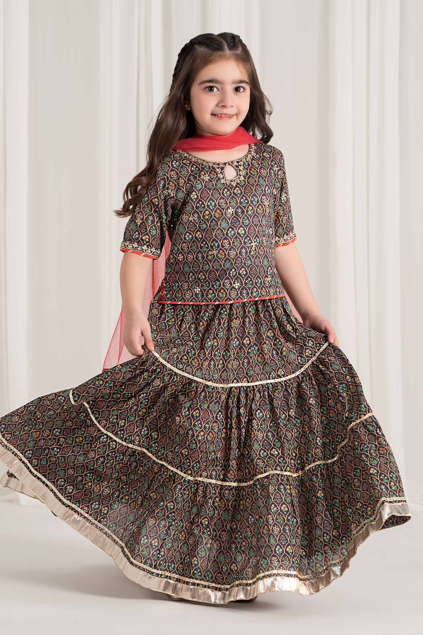 3 Piece Printed Lawn Suit - Kids Clothes - available at Maria Faisal in UK and USA