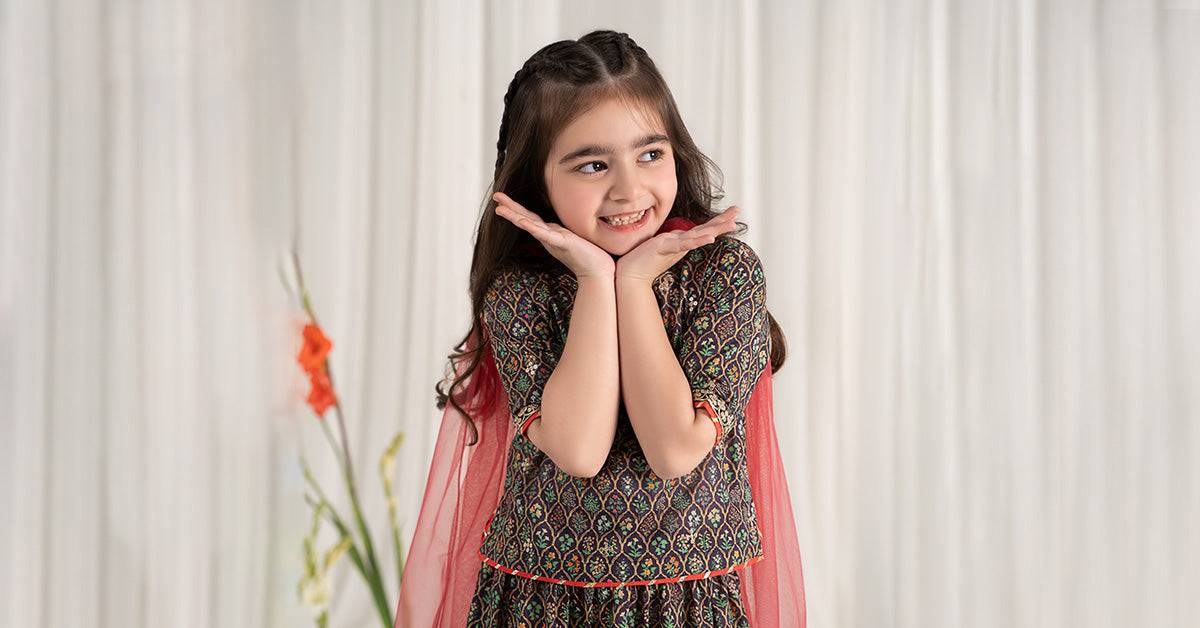 Maria B | 3 Piece Printed Lawn Suit | MKD-EF25-30 by Maria Faisal - Registered Vendor of : Maria B - type : Kids Clothes - 100% original wedding dresses