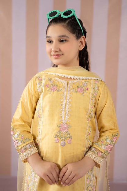 Maria B | 3 Piece Embroidered Dobby Lawn Suit | MKD-EF25-50 by Maria Faisal - Registered Vendor of : Maria B - type : Kids Clothes - 100% original wedding dresses