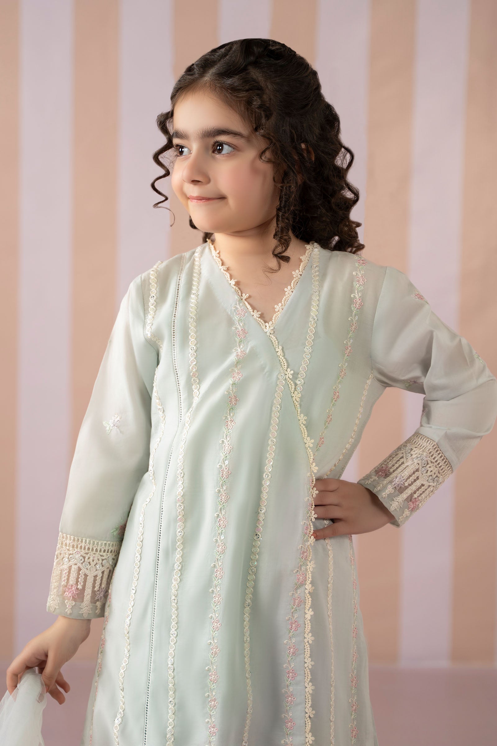 3 Piece Embroidered Lawn Suit - Kids Clothes - available at Maria Faisal in UK and USA