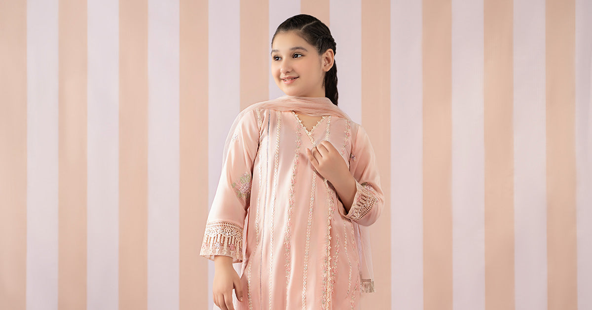 3 Piece Embroidered Lawn Suit - Kids Clothes - available at Maria Faisal in UK and USA