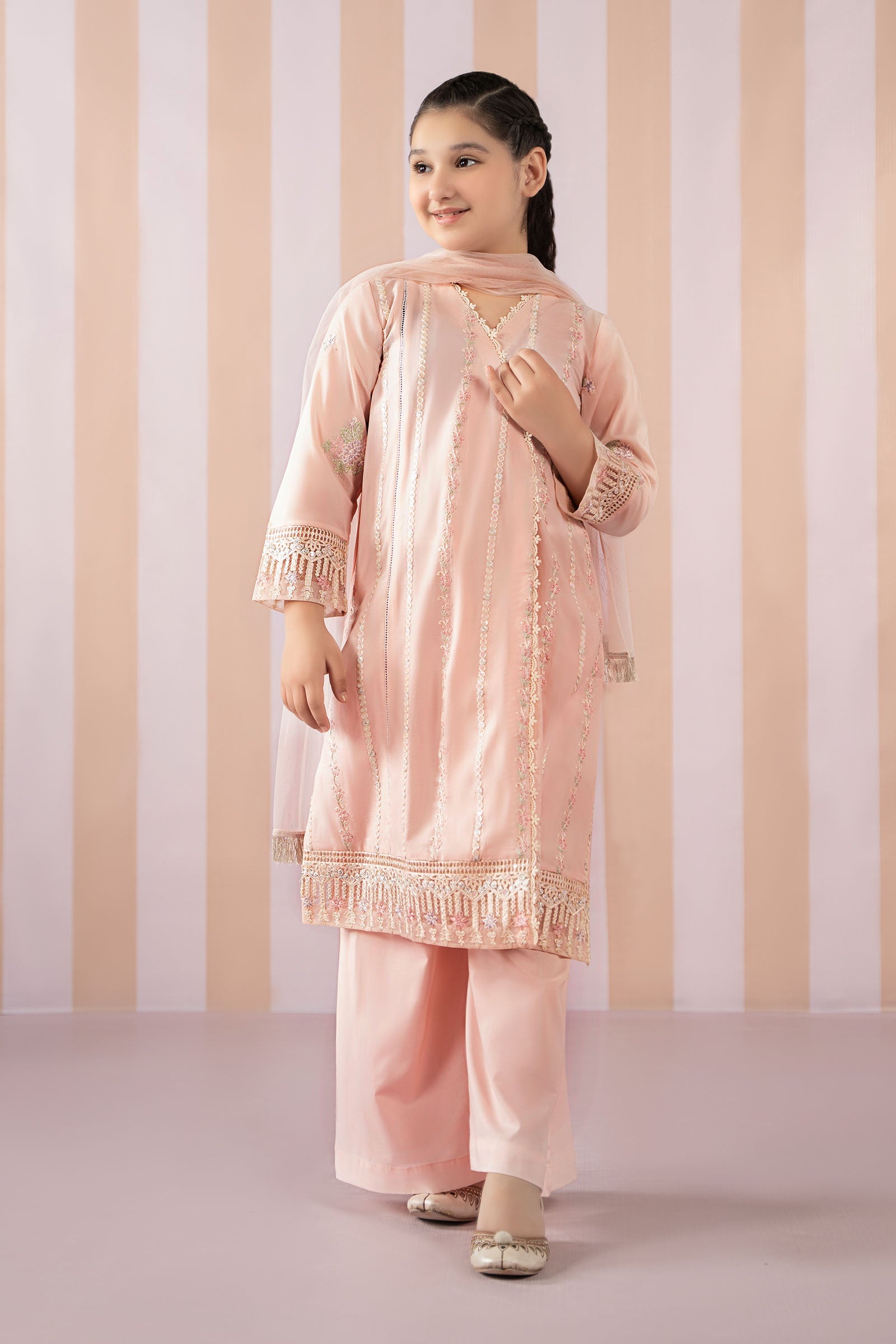 3 Piece Embroidered Lawn Suit - Kids Clothes - available at Maria Faisal in UK and USA