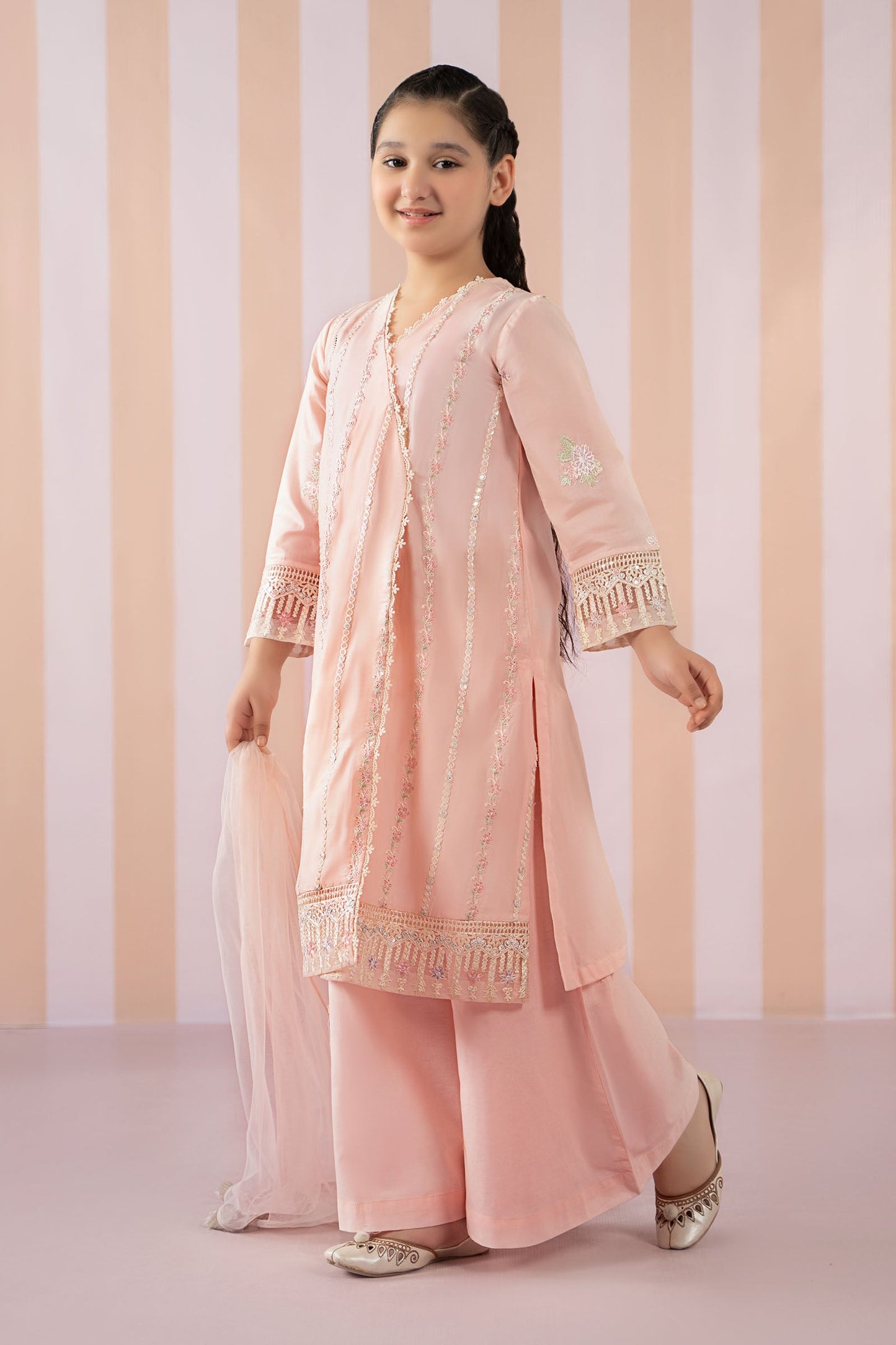 3 Piece Embroidered Lawn Suit - Kids Clothes - available at Maria Faisal in UK and USA