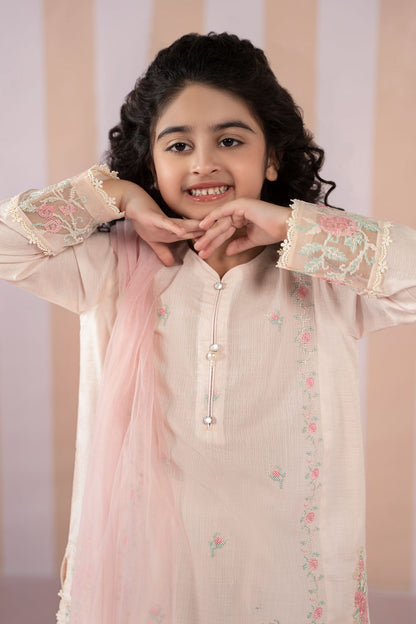 3 Piece Embroidered Dobby Lawn Suit - Kids Clothes - available at Maria Faisal in UK and USA