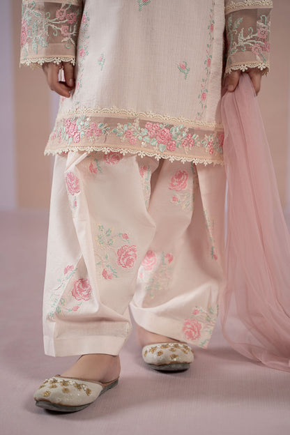 3 Piece Embroidered Dobby Lawn Suit - Kids Clothes - available at Maria Faisal in UK and USA