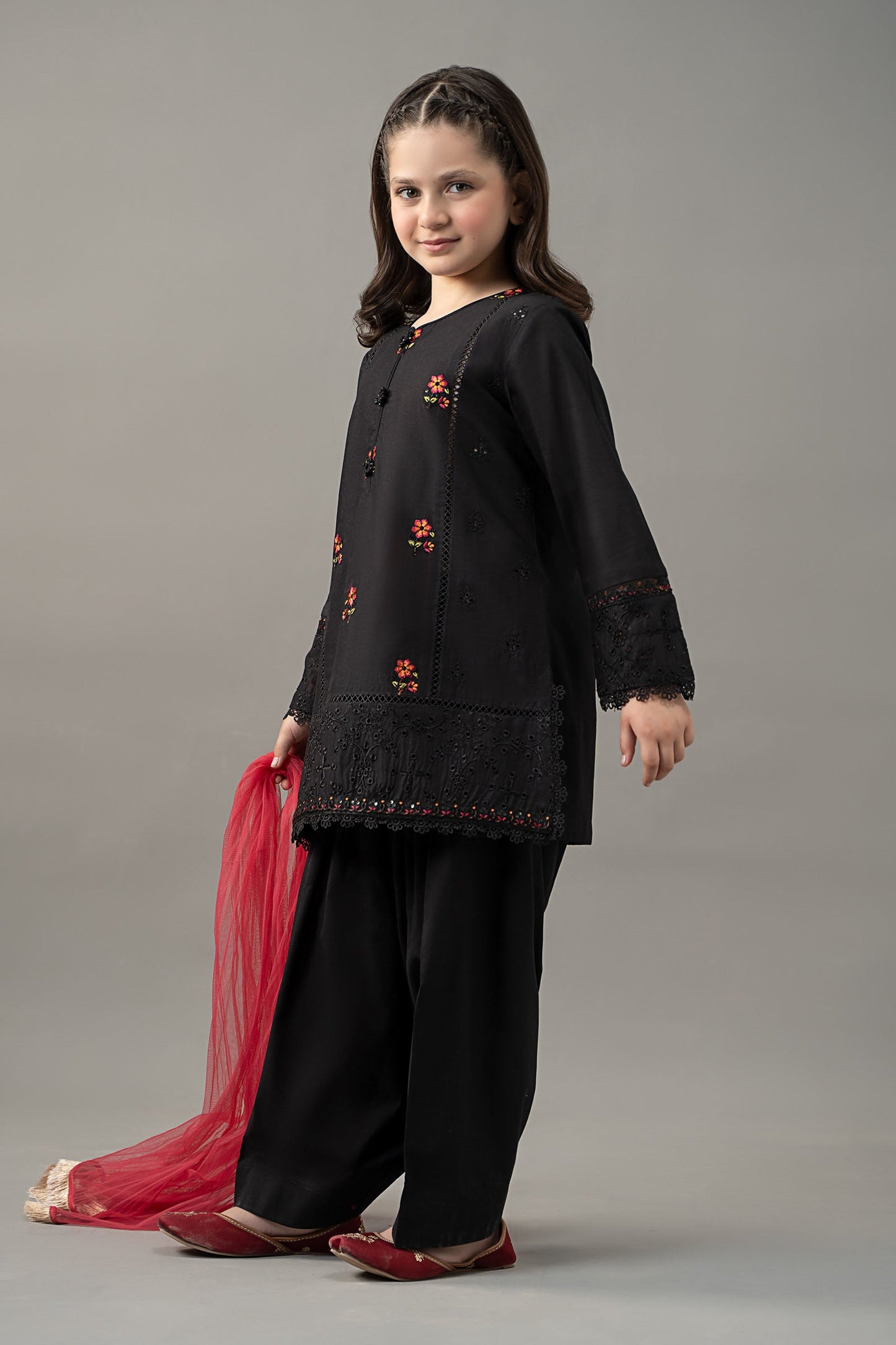 3 Piece Embroidered Lawn Suit - Kids Clothes - available at Maria Faisal in UK and USA