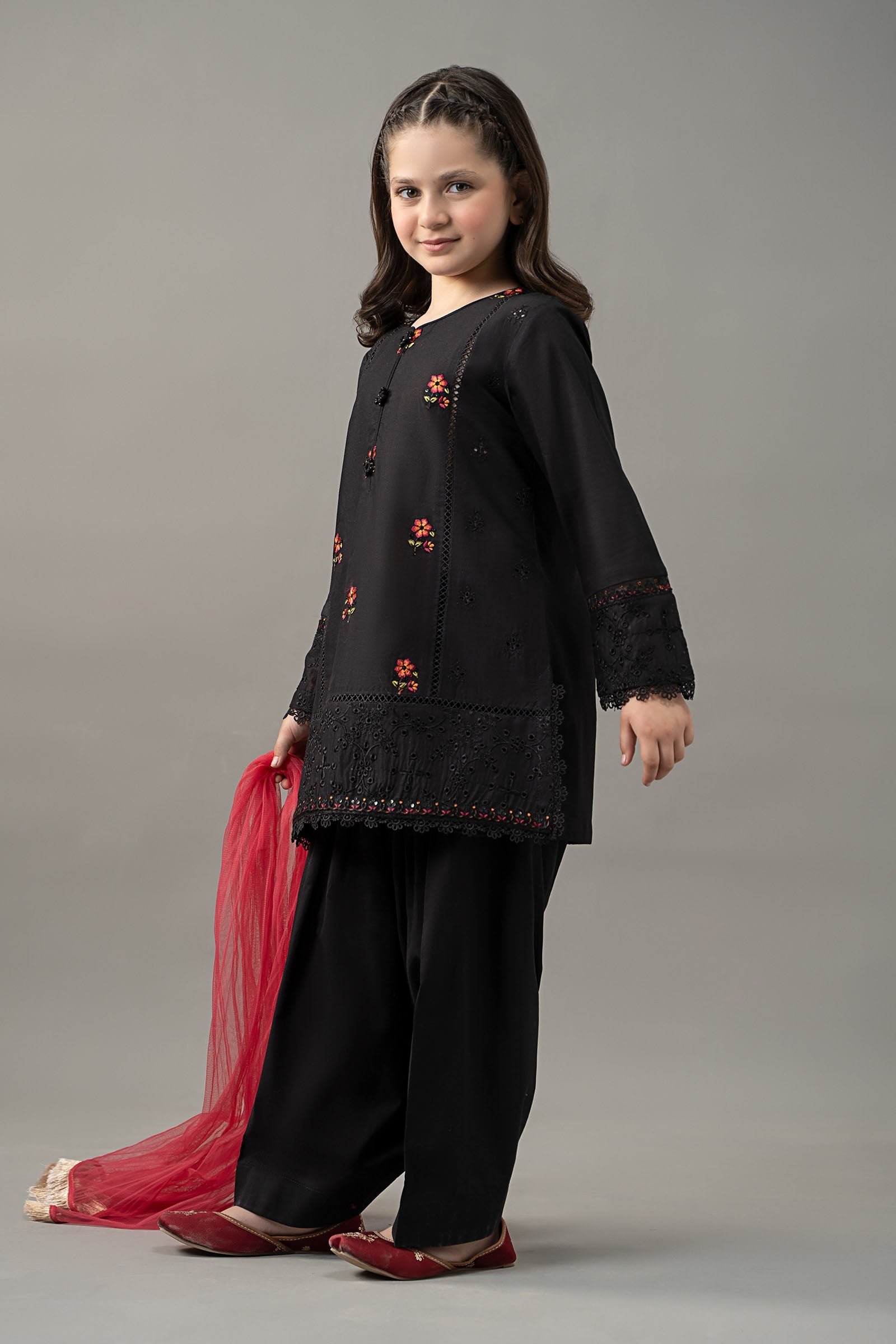 3 Piece Embroidered Lawn Suit - Kids Clothes - available at Maria Faisal in UK and USA