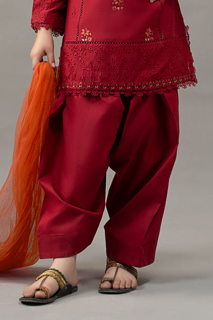 3 Piece Embroidered Lawn Suit - Kids Clothes - available at Maria Faisal in UK and USA