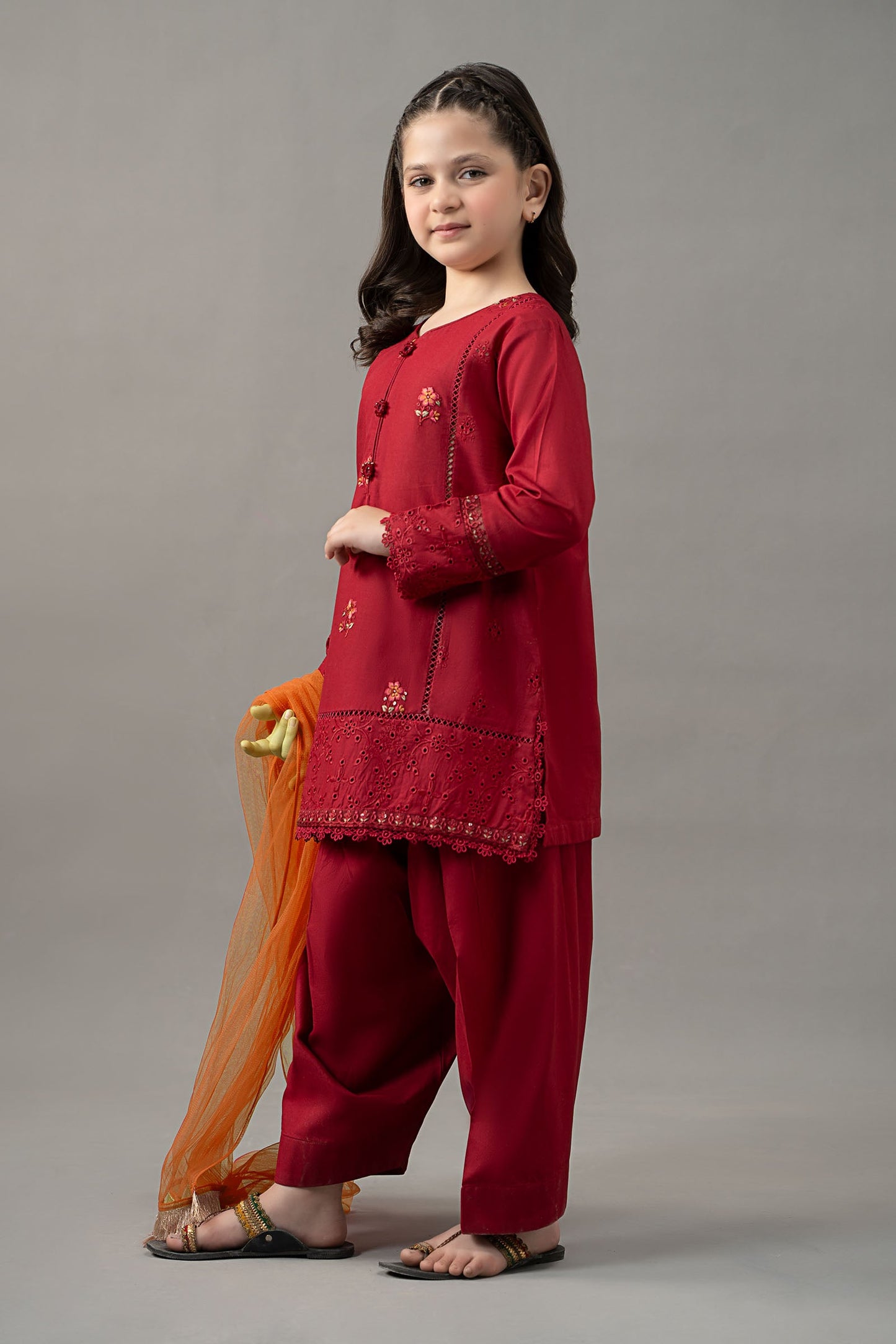 3 Piece Embroidered Lawn Suit - Kids Clothes - available at Maria Faisal in UK and USA