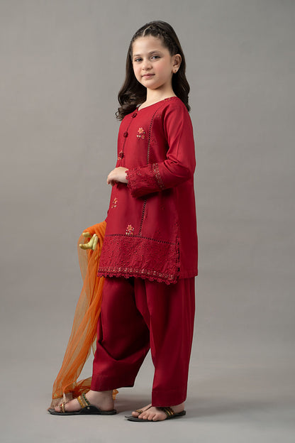 3 Piece Embroidered Lawn Suit - Kids Clothes - available at Maria Faisal in UK and USA