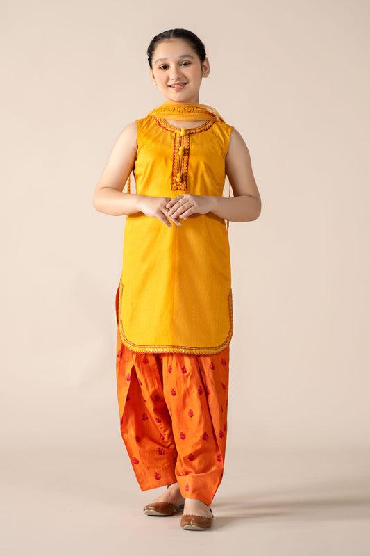 3 Piece Embroidered Dobby Lawn Suit - Kids Clothes - available at Maria Faisal in UK and USA