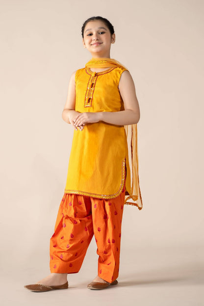 Maria B | 3 Piece Embroidered Dobby Lawn Suit | MKD-EF25-54 by Maria Faisal - Registered Vendor of : Maria B - type : Kids Clothes - 100% original wedding dresses