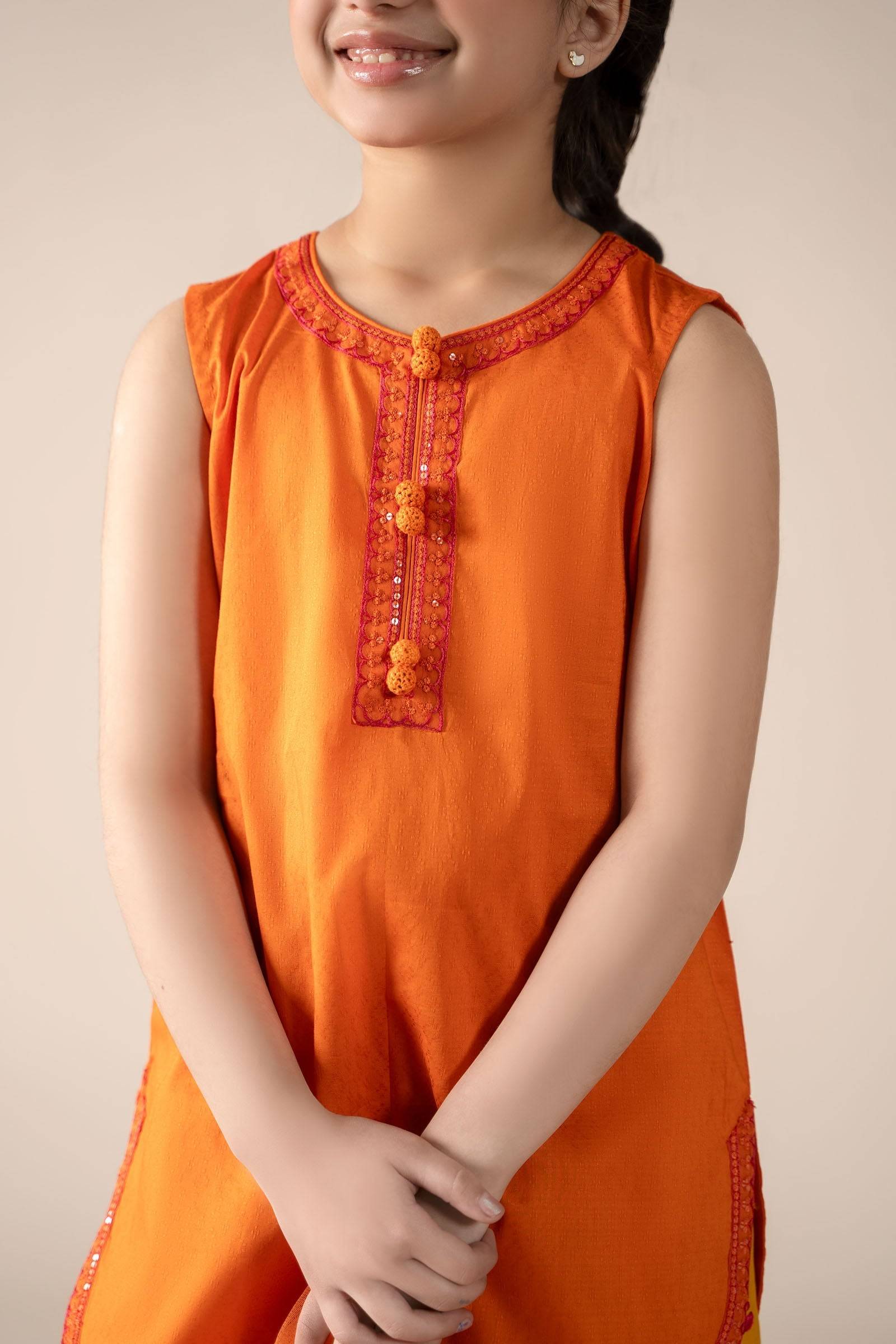 Maria B | 3 Piece Embroidered Dobby Lawn Suit | MKD-EF25-54 by Maria Faisal - Registered Vendor of : Maria B - type : Kids Clothes - 100% original wedding dresses