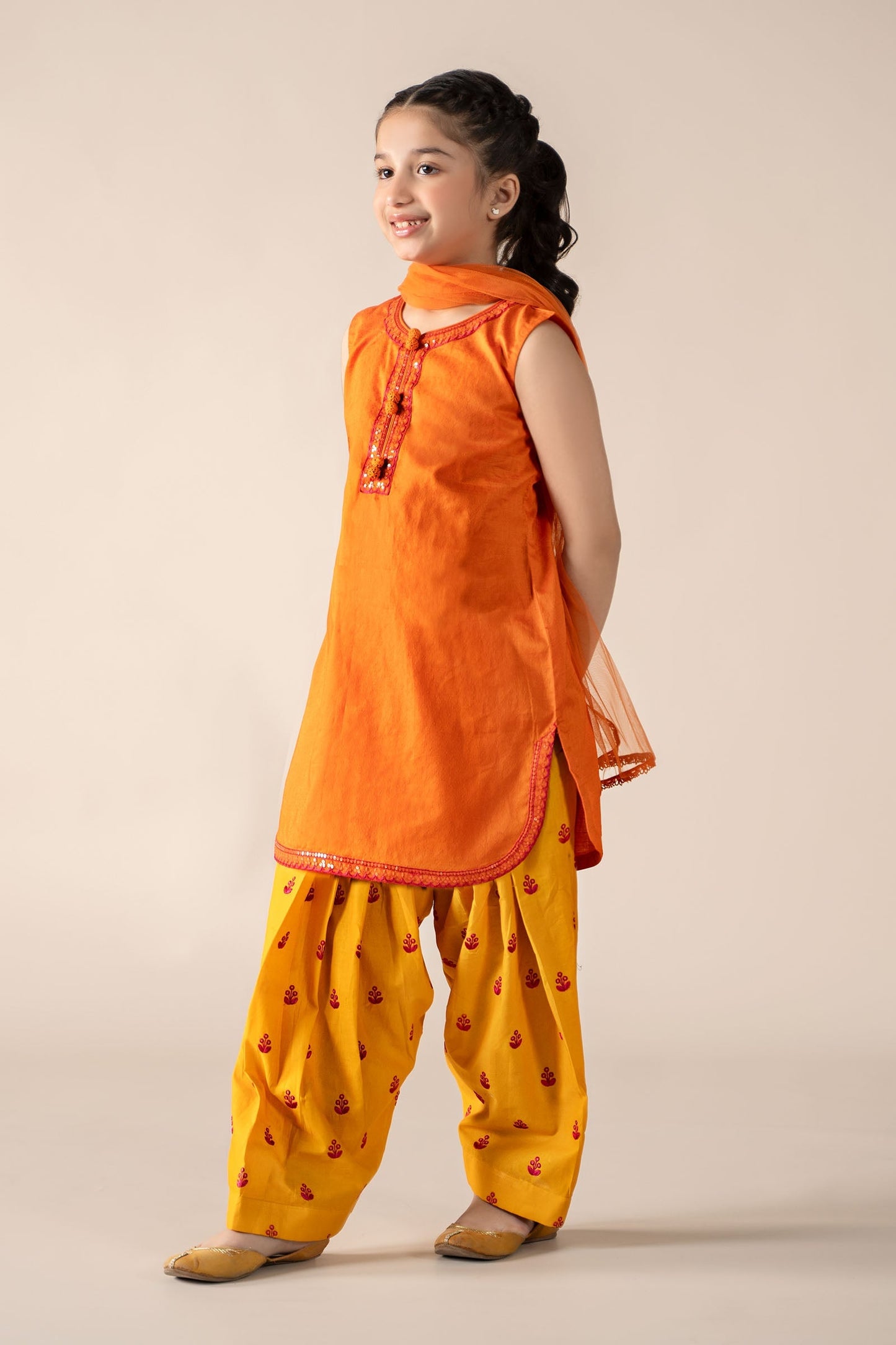 Maria B | 3 Piece Embroidered Dobby Lawn Suit | MKD-EF25-54 by Maria Faisal - Registered Vendor of : Maria B - type : Kids Clothes - 100% original wedding dresses