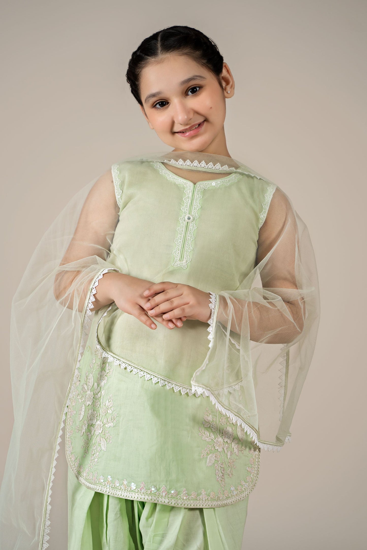 3 Piece Embroidered Lawn Suit - Kids Clothes - available at Maria Faisal in UK and USA