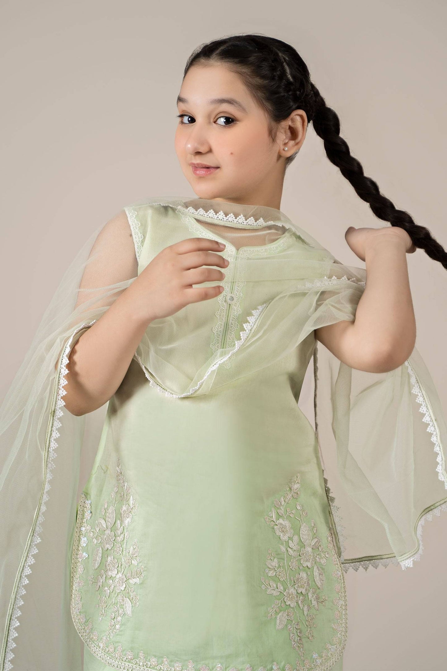 Maria B | 3 Piece Embroidered Lawn Suit | MKD-EF25-60 by Maria Faisal - Registered Vendor of : Maria B - type : Kids Clothes - 100% original wedding dresses