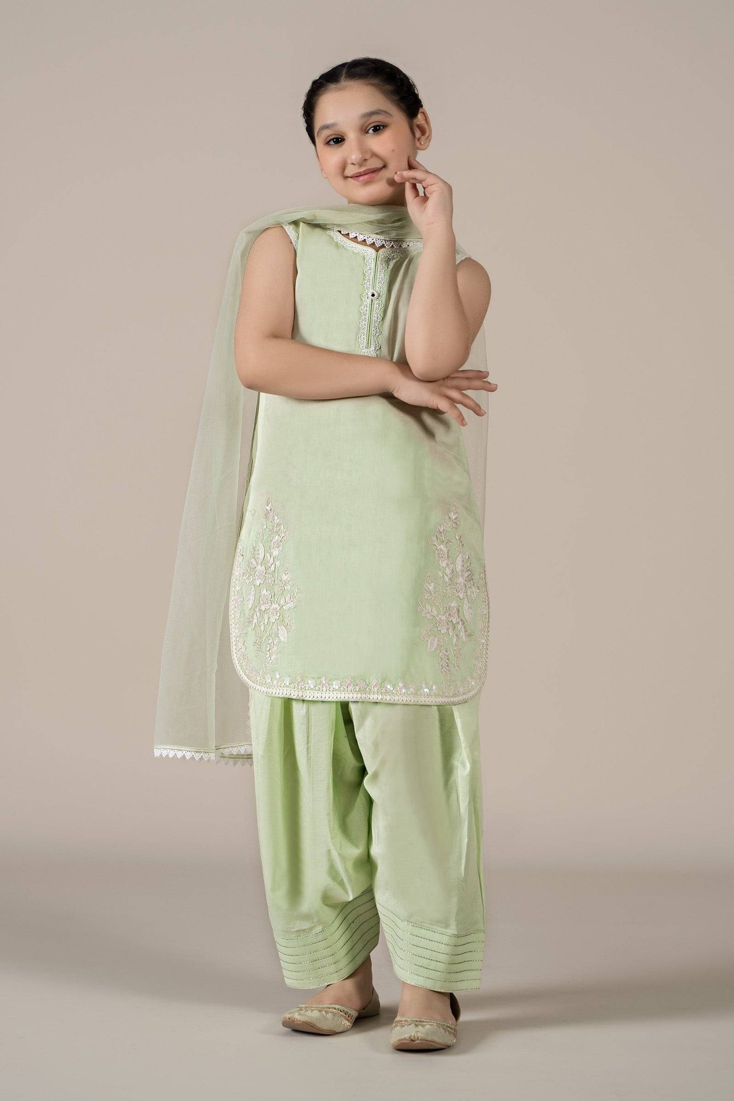 Maria B | 3 Piece Embroidered Lawn Suit | MKD-EF25-60 by Maria Faisal - Registered Vendor of : Maria B - type : Kids Clothes - 100% original wedding dresses