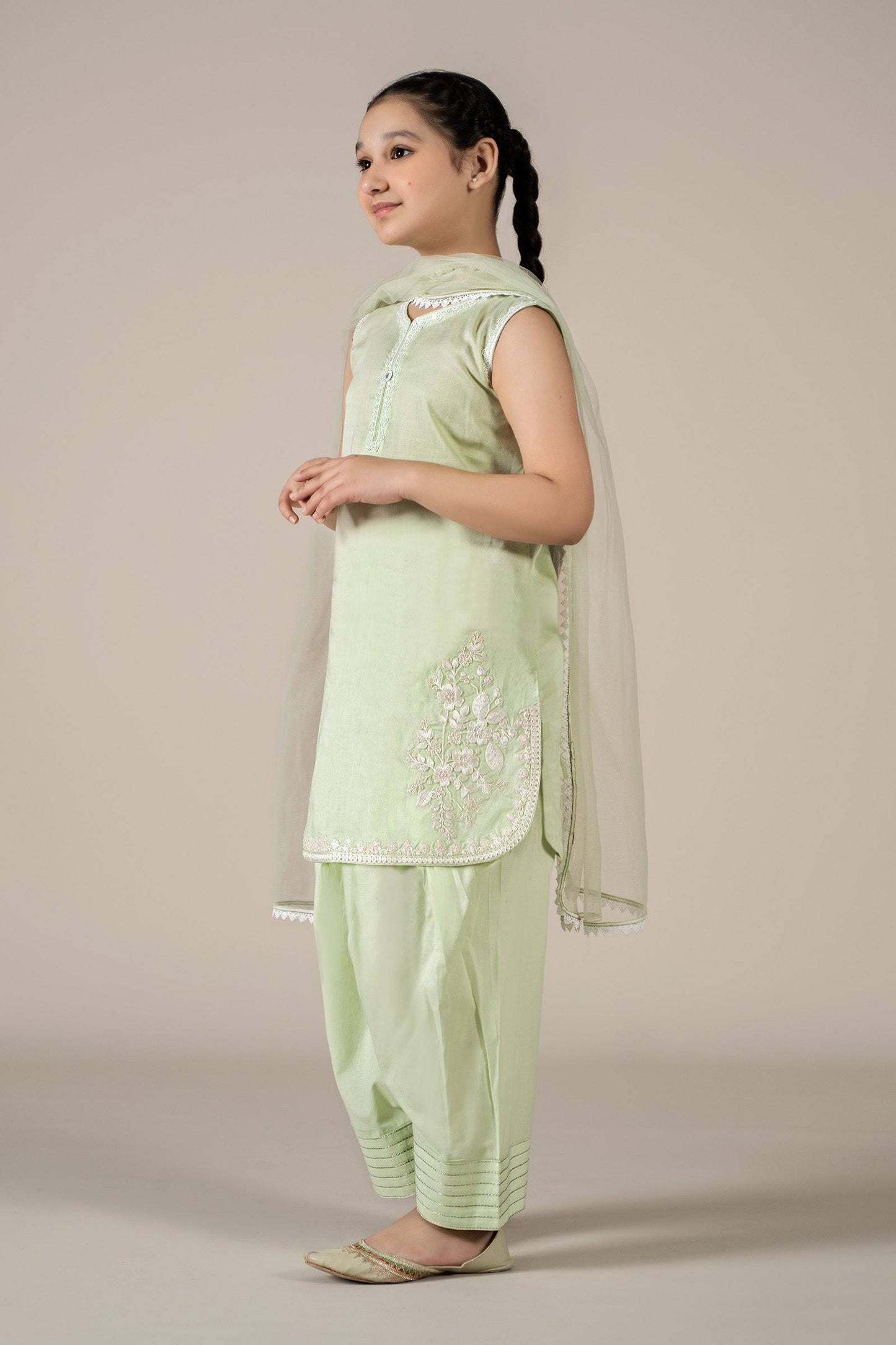 Maria B | 3 Piece Embroidered Lawn Suit | MKD-EF25-60 by Maria Faisal - Registered Vendor of : Maria B - type : Kids Clothes - 100% original wedding dresses