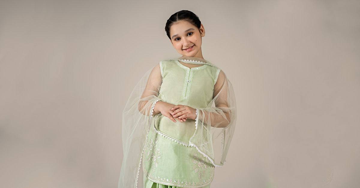 Maria B | 3 Piece Embroidered Lawn Suit | MKD-EF25-60 by Maria Faisal - Registered Vendor of : Maria B - type : Kids Clothes - 100% original wedding dresses